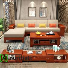 P 78 x l 90 x t 88 cm. Sofa Tamu Sudut Minimalis Kayu Jati Jepara Nuril Jati Furniture
