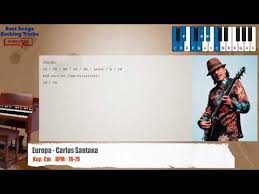 europa carlos santana piano backing track with chords