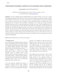 Clearly define the data you are soliciting from each respondent, and recognize that even if you do provide clear definitions, he or she may ignore them. Pdf Estimating With Bim A Survey Of Us Construction Companies