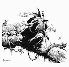 Black And White And Red All Over Black N White And Red All Over Post 63 Frank Frazetta The Living Legend Frank Frazetta Fantasy Art Art