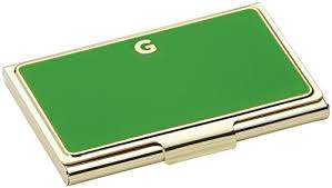 Salvatore ferragamo gancini leather card case. Kate Spade New York Initial Business Card Holders G Green Buy Online In Angola At Angola Desertcart Com Productid 13409647