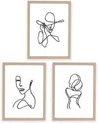 How about paintings and posters that you can have. Artbyhannah 3 Pack 12x16 Inch Framed Minimalist Line Wall Art Decor With Decorative Abstract Woman S Body Shape Art Prints Picture Frame Collage Set For Gallery Or Home Decoration Amazon Ca Home