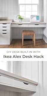 Home Office Desk Built In With Ikea Alex Drawer Hack Hydrangea Treehouse Ikea Alex Desk Ikea Desk Drawers Ikea Desk Hack