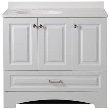 Glacier Bay Lancaster 36 In Vanity In White With Alpine Vanity Top In White Lc36p2com Wh The Home Depot Home Depot Bathroom Home Depot Bathroom Vanity Home Depot Vanity