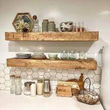 Wood Floating Shelves 3 Inches Thick 10 Inch Deep Rustic Etsy Wood Floating Shelves Floating Shelves Rustic Shelves