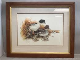 Don Whitlatch. Common Goldeneye. Pencil signed color lithograph of ducks  Auction