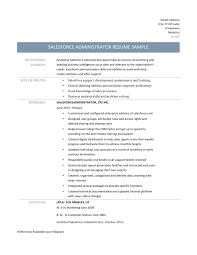 Sales Force Administrator Resume Template Salesforce Administrator Administration Salesforce