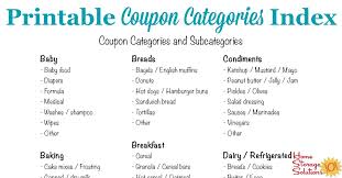This is the easiest way to get coupons without subscribing to the local newspaper. Coupon Categories And Subcategories For Organizing Coupons