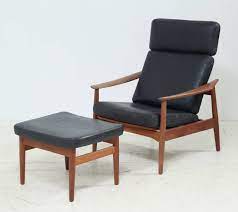 Reclining Arne Vodder Easy Chair And Footstool Model Fd 164 In 2021 Easy Chair Teak Lounge Chair Modern Easy Chair