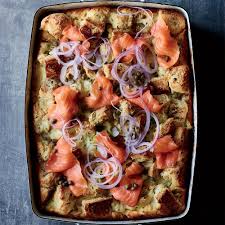 From creamy smoked salmon pasta to tasty smoked salmon starters, you'll definitely want to try a few of these meal ideas. Rye And Creme Fraiche Strata With Smoked Salmon This Best Ever Strata Is Like A Bagel With Cream Cheese And Lox Reinvent Brunch Recipes Wine Recipes Recipes
