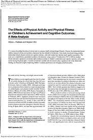 In a report or research paper, documentation is the evidence provided for information and i. Pdf The Effects Of Physical Activity And Physical Fitness On Children S Achievement And Cognitive Outcomes