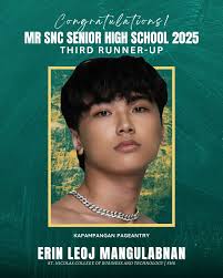 MISTER SNC SENIOR HIGH SCHOOL 2025 WINNERS St. Nicolas College of Business  and Technology, Inc