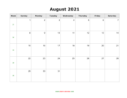 Check out this massive list of over 235 holidays for august 2021. August 2021 Blank Calendar Free Download Calendar Templates