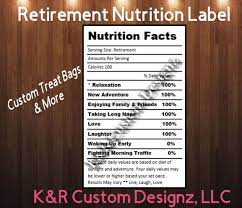 Retirement Nutrition Facts Label For Custom Chip Treat Bags Etsy In 2021 Nutrition Facts Label Nutrition Facts Nutrition Labels