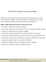 top 8 bus cleaner resume samples