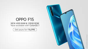 The screen has a resolution of 2400 x 1080 pixels and 411 ppi pixel density. Oppo F15 Oppo India