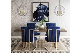 Leah Brown And Gold Dining Room Set Gold Dining Room Modern Dining Table Dining Room Decor