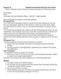 In my previous assessment we were asked to interview a fellow peer, on their personal experience of qibt so far this year. Https Www Bbsd Com Site Handlers Filedownload Ashx Moduleinstanceid 1758 Dataid 3075 Filename Grade 10 Career Interview Reflection Paper Pdf
