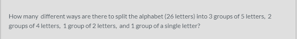It's currently sorted by period and last name fairly simply, and i can use three different queries to split the data as such, but i don't . Solved How Many Different Ways Are There To Split The Chegg Com