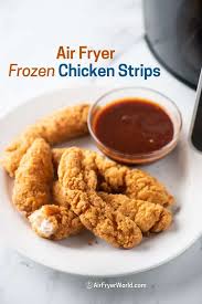 Juicy air fryer chicken breast recipe that results in the most delicious and tender chicken thanks to this one secret tip ➡️ brining ! Air Fried Frozen Chicken Strips Breaded Crispy Easy Air Fryer World