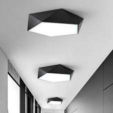 16 5 Wide Geometric Metal Flush Mount Lighting Modern Led Black Flush Mount Ce Modern Flush Mount Ceiling Light Modern Led Ceiling Lights Flush Mount Lighting