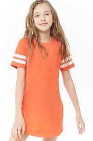 Girls Varsity Striped Trim Dress Kids Teenage Girls Dresses Kids Dress Girls Sports Clothes