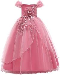 Off Shoulder Birthday Party Dresses For Adults Amazon Com Ibtom Castle Girls Tulle Lace Flower Wedding Bridesmaid Dress Floor Length Princess Lon In 2020 Gowns For Girls Dresses Casual Fall Girls Ball Gown Dresses