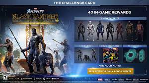 Fortnite is offering players a free black panther 'wakanda forever' emote in time for the holidays. Marvel S Avengers On Twitter Black Panther S Challenge Card Contains A Collection Of Outfits The King Can Wear Resources To Help Upgrade Your Gear And Hero S Catalysts To Speed Up Leveling Complete