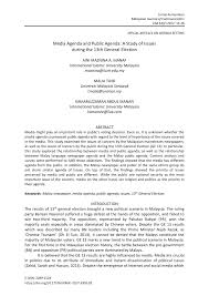 Malaysia takes delivery of 268,800 doses of astrazeneca vaccine. Pdf Media Agenda And Public Agenda A Study Of Issues During The 13th General Election