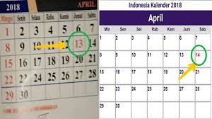 Übersichtlicher jahreskalender von 2018, die daten werden pro monat gezeigt einschließlich der kalenderwochen. Ada Yang Aneh Kalender 2018 Bulan April Tanggal Merah 13 Atau 14 Mana Yang Benar Youtube