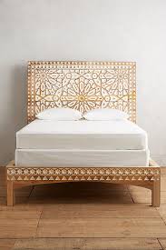 Hand Carved Wood Boho Bed Frame Anthropologie Furniture Home Decor Bedroom Decor