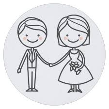 Cartoon Bride Groom Black And White Wedding Round Paper Coaster Zazzle Com Bride And Groom Cartoon Groom Card White Wedding