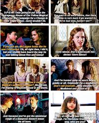 It takes a village to raise a chosen one. Hermione Drew Herself Up To Her Full Height Her Eyes Were Narrowed And Her Bushy Hair Seemed To Harry Potter Fandom Harry Potter Jokes Harry Potter Universal