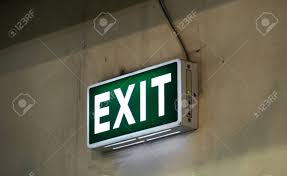 Closeup Illuminated Lightbox Exit Sign On The Wall Stock Photo Picture And Royalty Free Image Image 88710361