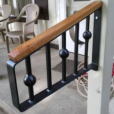 Wrought iron outdoor handrails for concrete steps. Wrought Iron Metal Steel 1 2 Step Handrail Home Decor Safety Rail Cedar Top Step Railing Handrail Stairs Design