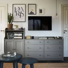 Hauga Storage Combination Gray Ikea In 2021 Living Room And Bedroom Combo Wide Chest Of Drawers Ikea