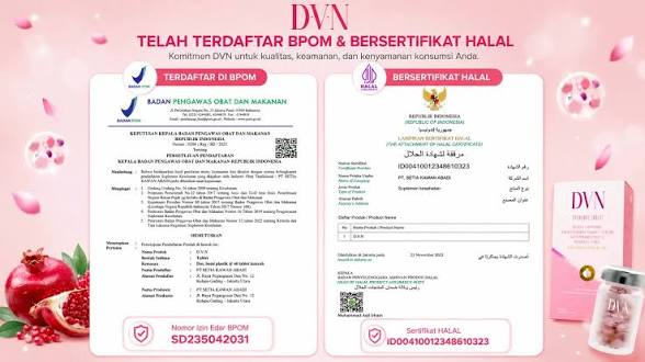 Sertifikat BPOM dan Halal DVN