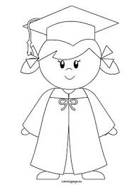 Kindergarten Graduate Girl Coloring Page Kindergarten Graduation Kindergarden Graduation Kindergarten Graduation Party
