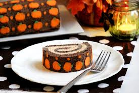 The pumpkin cake batter combined with cream cheese is a perfect combination of flavors. Chocolate Pumpkin Swiss Roll Cake Big Bear S Wife
