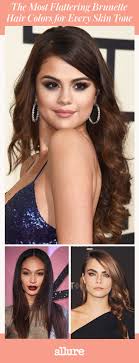If your natural hair color is dark, go with an ombre style that leaves the roots dark and lightens on down. The Most Flattering Brunette Hair Colors For Every Skin Tone Allure