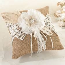 Burlap And Lace Ring Bearer Pillow Ring Pillow Wedding Ring Pillow Lace Ring Bearer Pillow Lace