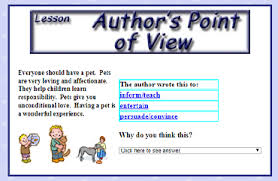 If you're looking for more activities, check out www.readingvine.com's point of view reading passages. Fourth Grade Language Skill Builders Authors Purpose