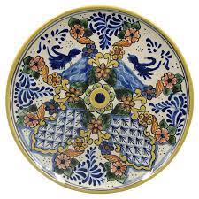 Authentic Talavera Decorative Plate Folk Art Wall Hanging Mexican Ceramic Puebla Hanging Wall Art Talavera Wall Hanging