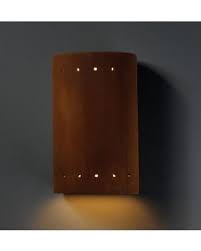 Alford place 2 light 14 tall open air outdoor wall sconce with led bulbs included. Justice Design Group Ada Small Cylinders Ceramic Outdoor Wall Sconce Lighting Real Rust Cer 5990w Rrst