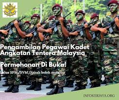 Memaparkan kekuatan angkatan tentera malaysia dalam menjaga keamanan dan kedaulatan negara walaupun terpaksa berkorban nyawa sehingga titisan darah yang. Jawatan Kosong Kerajaan Terkini Jawatan Kosong Angkatan Tentera Malaysia Atm Info Kekosongan Sila Rujuk Http Infokerjaya Org 2020 11 Angkatan Tentera Malaysia Atm Facebook