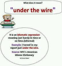 If Someone Does Something Under The Wire They Do It At The Last Possible Moment Idiomatic Expressions Idioms And Phrases Learn English