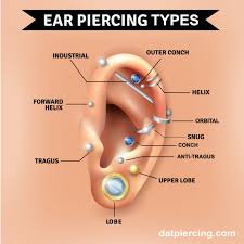 the different types of ear piercing and their names dat