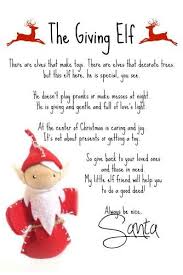 The Giving Elf Christmas Classroom Christmas Traditions Christmas Poems
