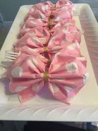 Image Result For Clear Cutlery With Napkins With Flowers Baby Shower Princess Cheap Baby Shower Baby Shower Centerpieces
