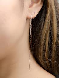 Long Threader Earrings Delicate Chain Earrings Edgy Etsy Long Chain Earrings Edgy Earrings Edgy Jewelry